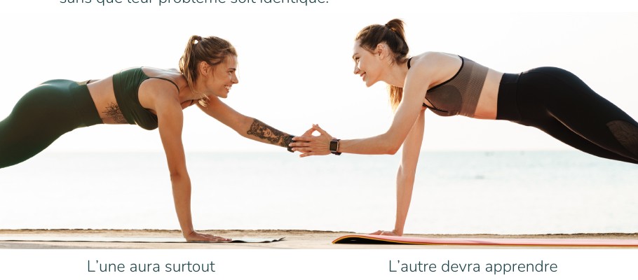 Deux sportives en mouvement, visuel issu du guide de Marie Rougié